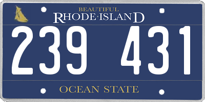 RI license plate 239431