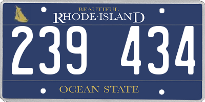RI license plate 239434