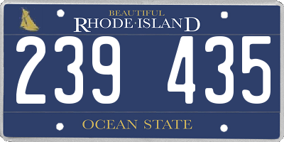 RI license plate 239435