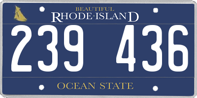 RI license plate 239436