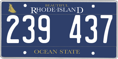 RI license plate 239437