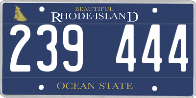 RI license plate 239444