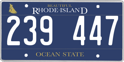 RI license plate 239447