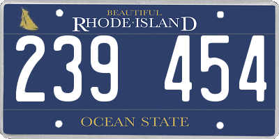 RI license plate 239454