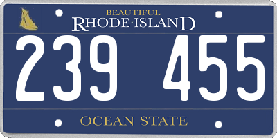 RI license plate 239455