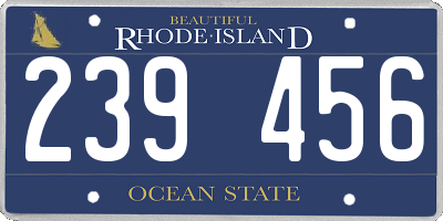 RI license plate 239456