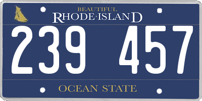 RI license plate 239457