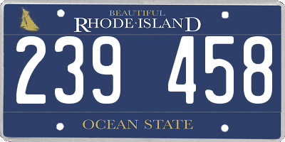 RI license plate 239458