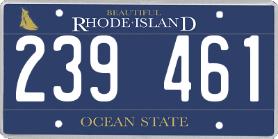 RI license plate 239461
