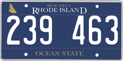 RI license plate 239463