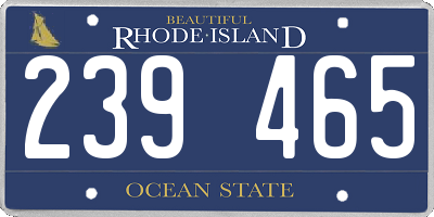 RI license plate 239465