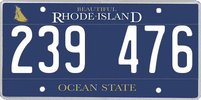 RI license plate 239476