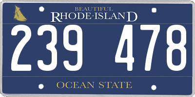 RI license plate 239478