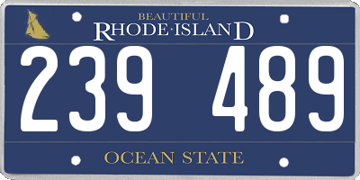 RI license plate 239489