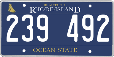 RI license plate 239492
