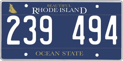 RI license plate 239494