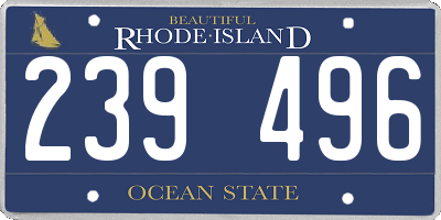 RI license plate 239496