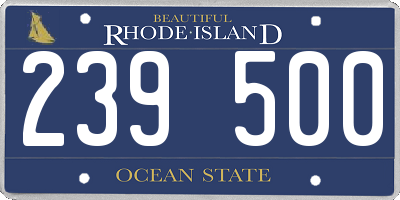 RI license plate 239500