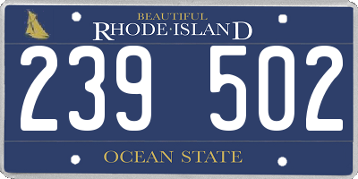 RI license plate 239502