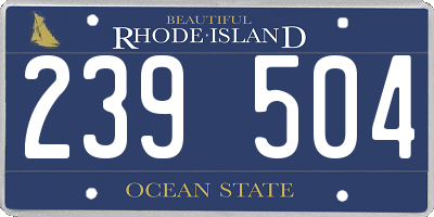 RI license plate 239504