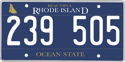 RI license plate 239505