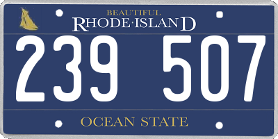 RI license plate 239507