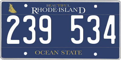 RI license plate 239534