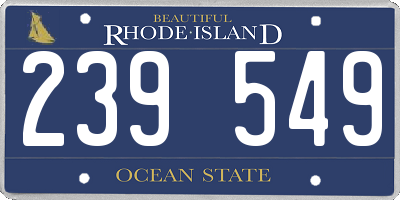RI license plate 239549