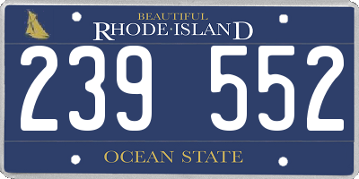 RI license plate 239552