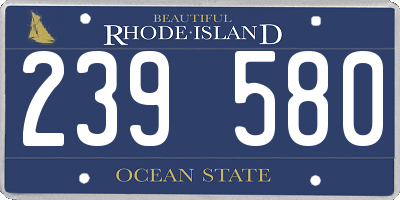 RI license plate 239580