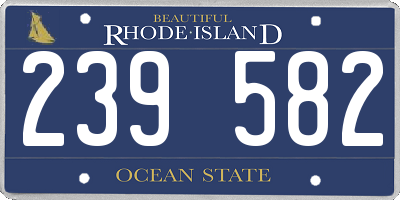 RI license plate 239582