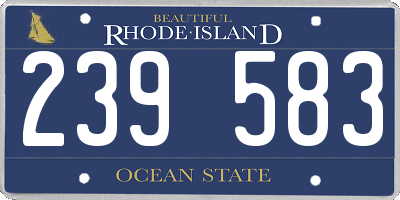 RI license plate 239583