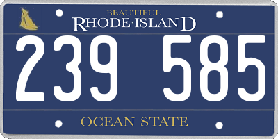 RI license plate 239585