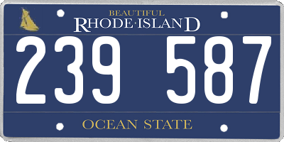 RI license plate 239587