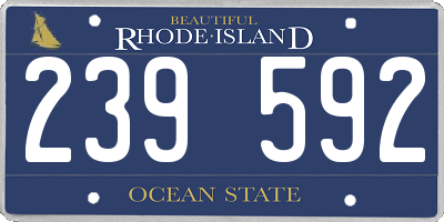 RI license plate 239592