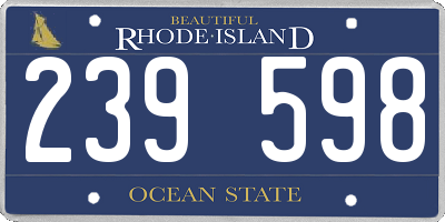RI license plate 239598