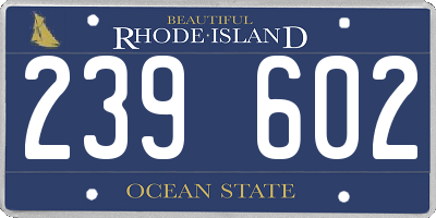 RI license plate 239602