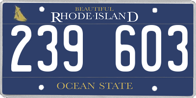 RI license plate 239603