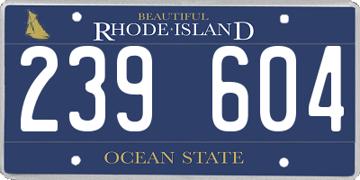 RI license plate 239604