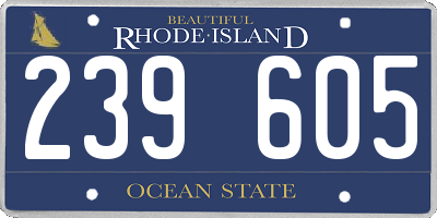 RI license plate 239605