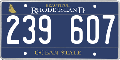 RI license plate 239607