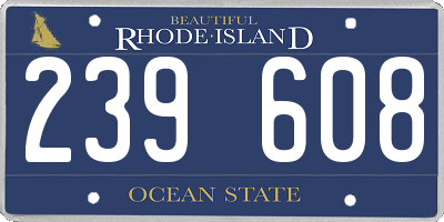 RI license plate 239608