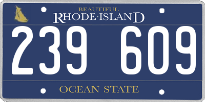 RI license plate 239609