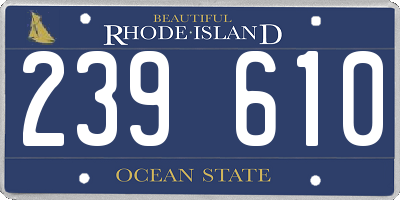 RI license plate 239610