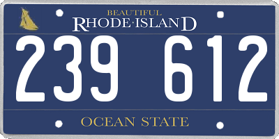 RI license plate 239612
