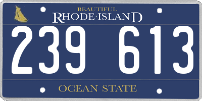 RI license plate 239613