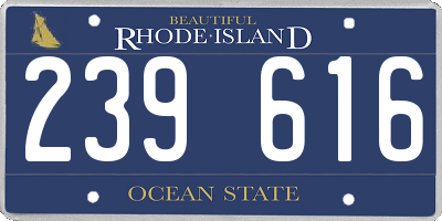 RI license plate 239616