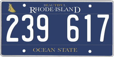 RI license plate 239617