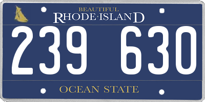 RI license plate 239630