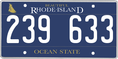 RI license plate 239633